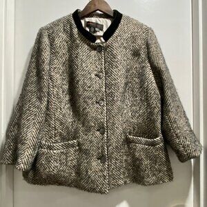 Nina Mclemore Tweed Wool Mohair Quiet Luxury Preppy Office Minimalist Blazer 16